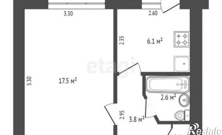 1-комн квартира улица Головко, 54,  д. 54