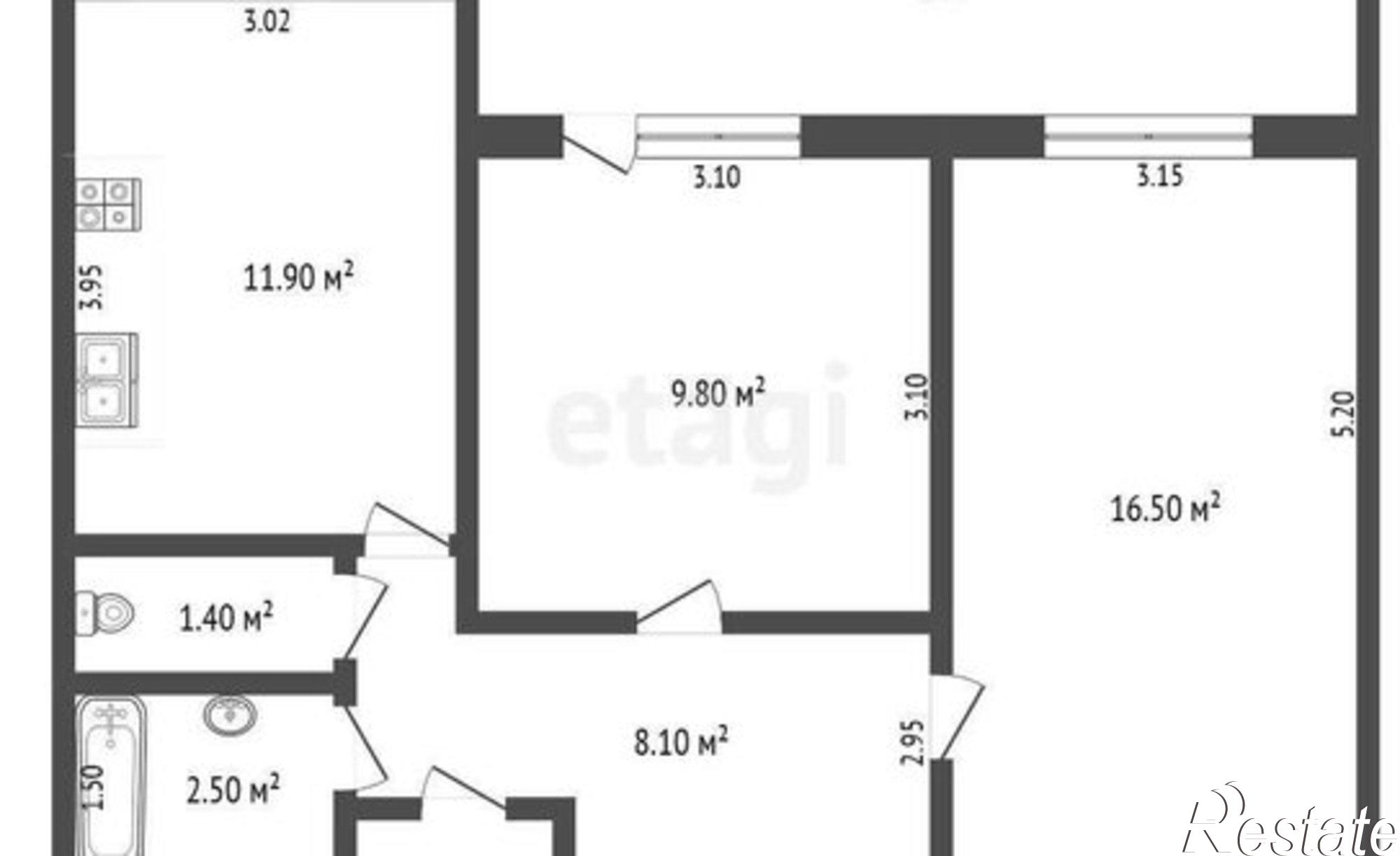 Купить квартиру за 2 050 000 рублей на Эльбрусский проспект, 6