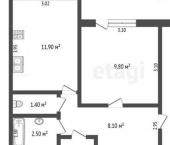 2-комн, 51кв м, этаж 5/9 Эльбрусский проспект, 6