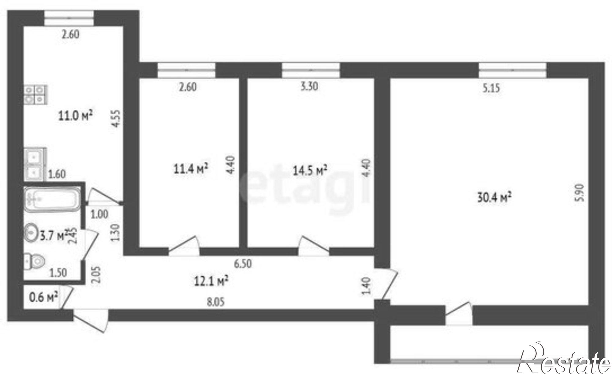 Купить квартиру за 6 900 000 рублей на улица Бозиева, 4А